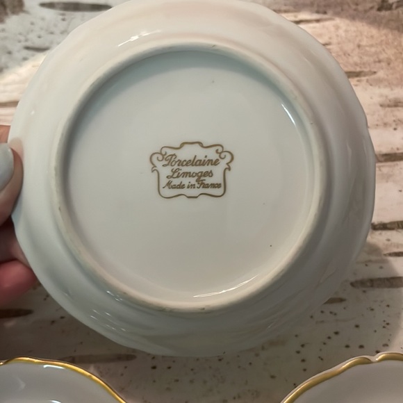 Limoges Dining French Limoges Porcelain Lovers Scenes Trio Saucers